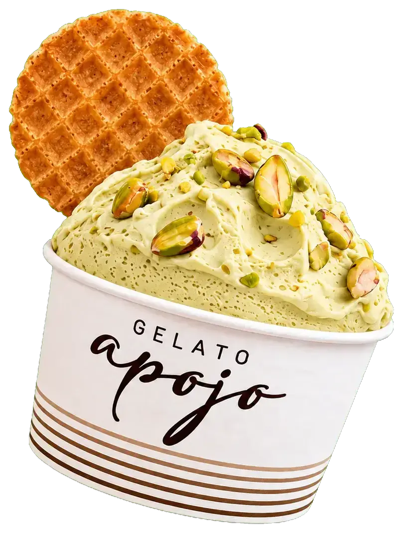 Copinho Apojo com gelato cremoso e biscoitinho